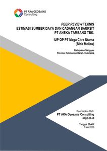 Technical Peer Review IUP OP PT Mega Citra Utama of PT Aneka Tambang Tbk.